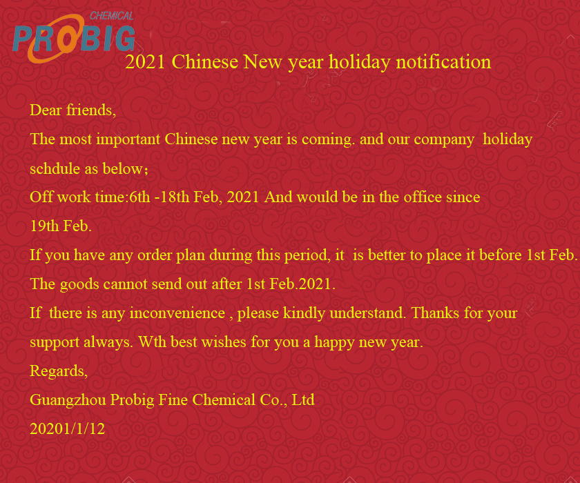 Guangzhou Probig new year holiday notification